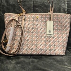 Tory burch GEO logo mini zip top tote